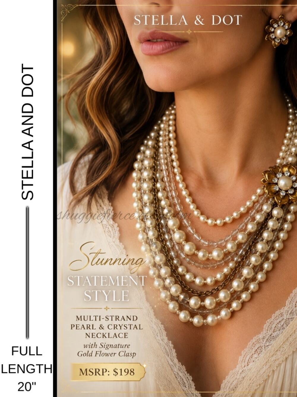MSRP: $198 | ✨ Stella & Dot Multi-Strand Pearl & Crystal Statement Necklace ✨